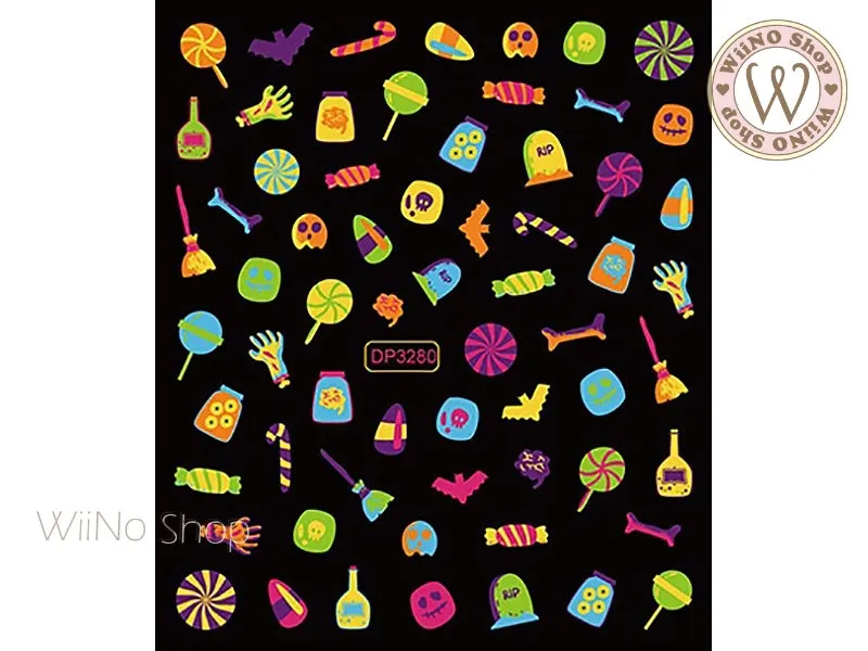 Neon Halloween Adhesive Nail Art Sticker - 1 pc (DP3280)