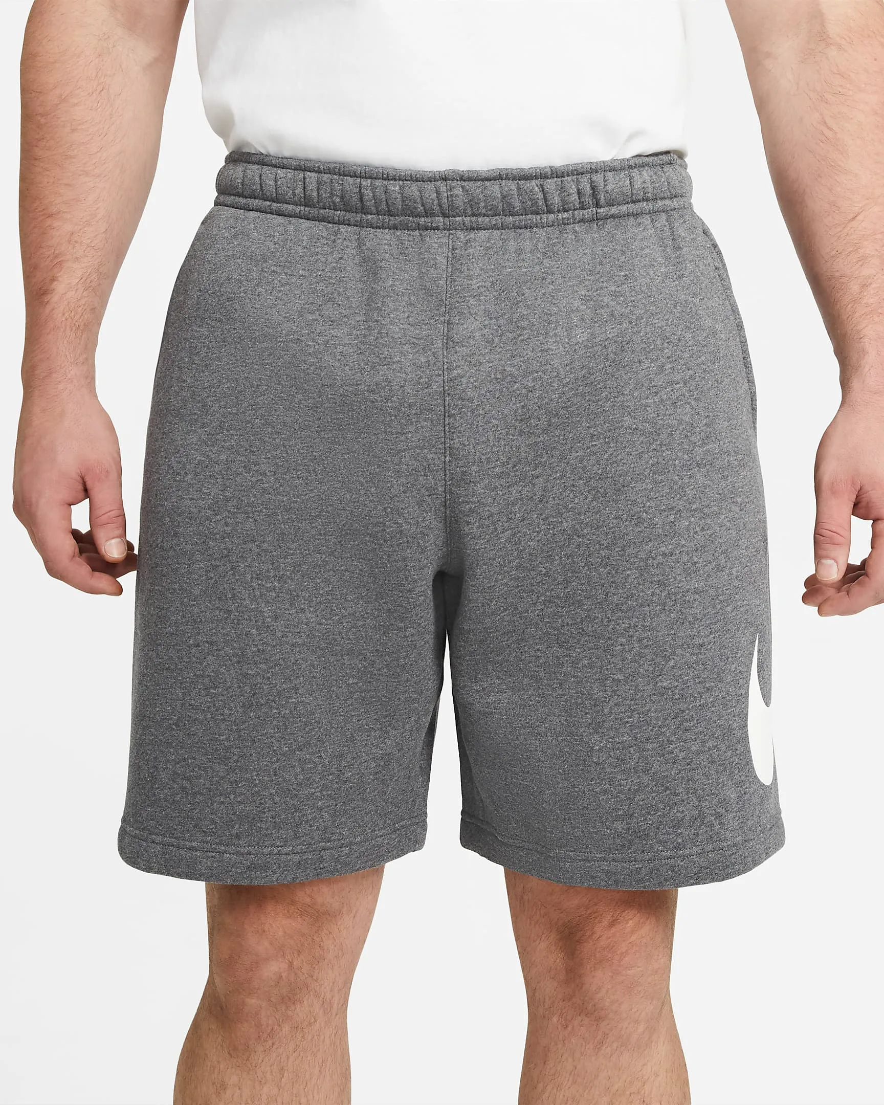 Nike Men's Sportswear Club Shorts - Charcoal Heather / White