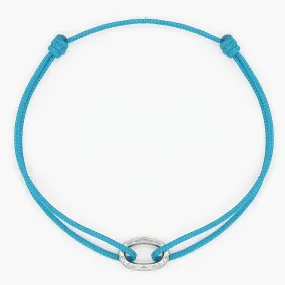 Nylon Thread With Silver Hoop "Indah" Bracelet (Light Blue)