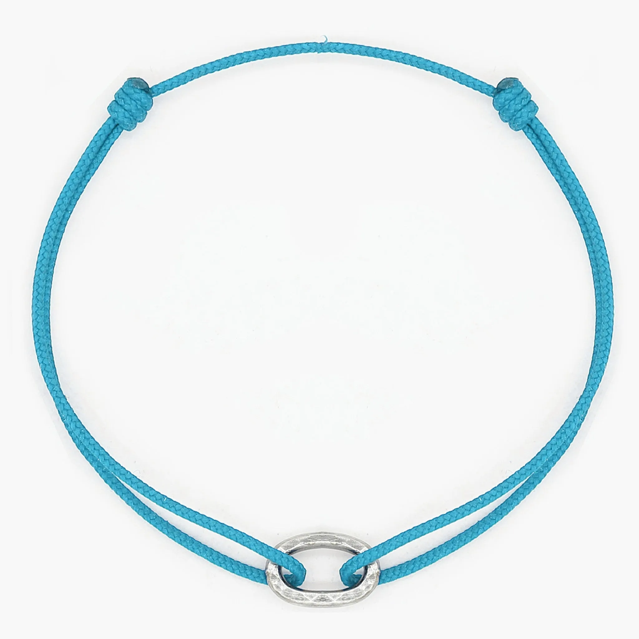 Nylon Thread With Silver Hoop "Indah" Bracelet (Light Blue)