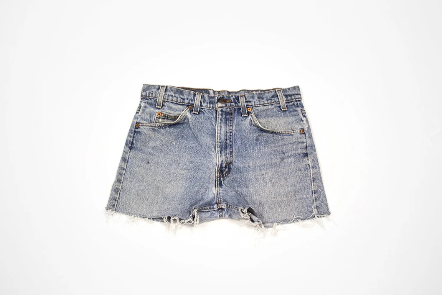 Paisley Drop Cut Offs - Vintage Women’s Denim Levi Shorts with Embroidery