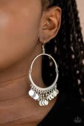 Paparazzi Accessories  - Speed of Spotlight #E41 Peg - Silver Earrings