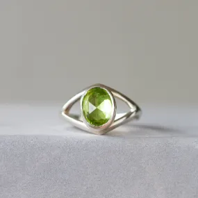 Peridot Cleo Ring in Sterling Silver