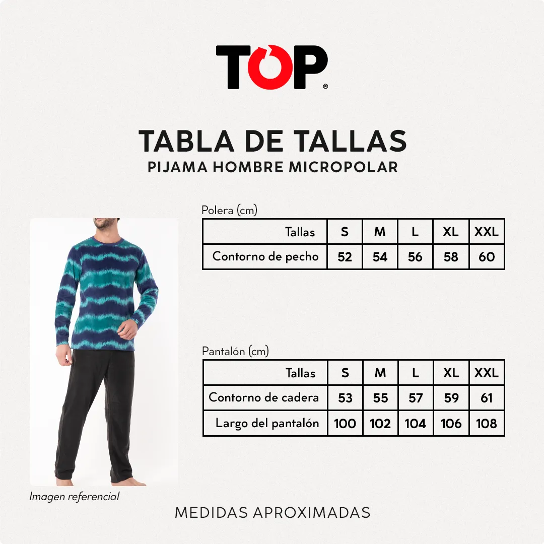 Pijama Largo Hombre Micropolar Invierno