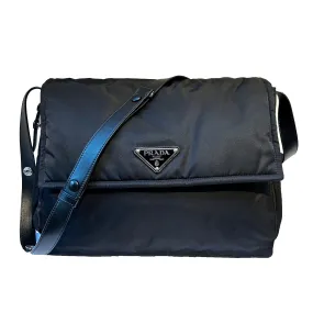 Prada £2100 Black re-Nylon Large Messenger Bag