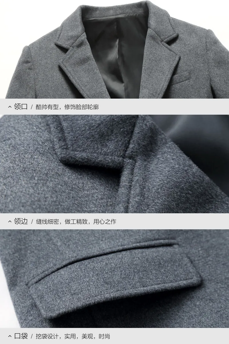 Premium Quality Men's Australian Wool Luxury Overcoat Long Trench Coat | XZ1851