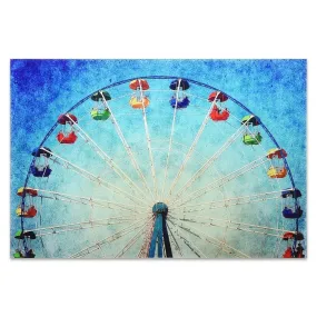 " Ferris Wheel" Frameless Free Floating Tempered Glass Panel Graphic Wall Art