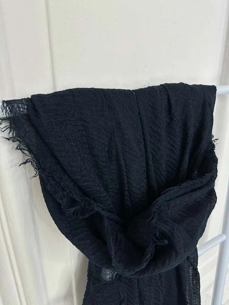 Raw Edge Scarf - Midnight