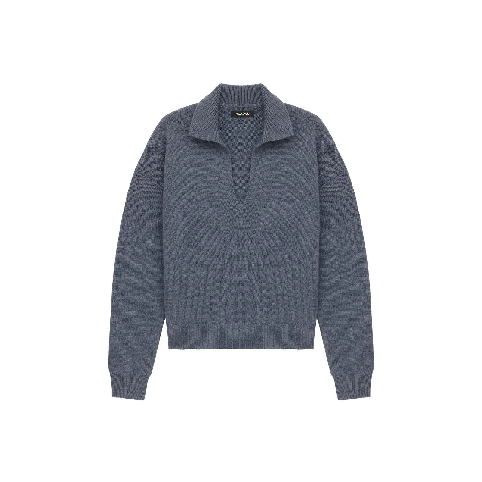 Recycled Cashmere Open Neck Polo