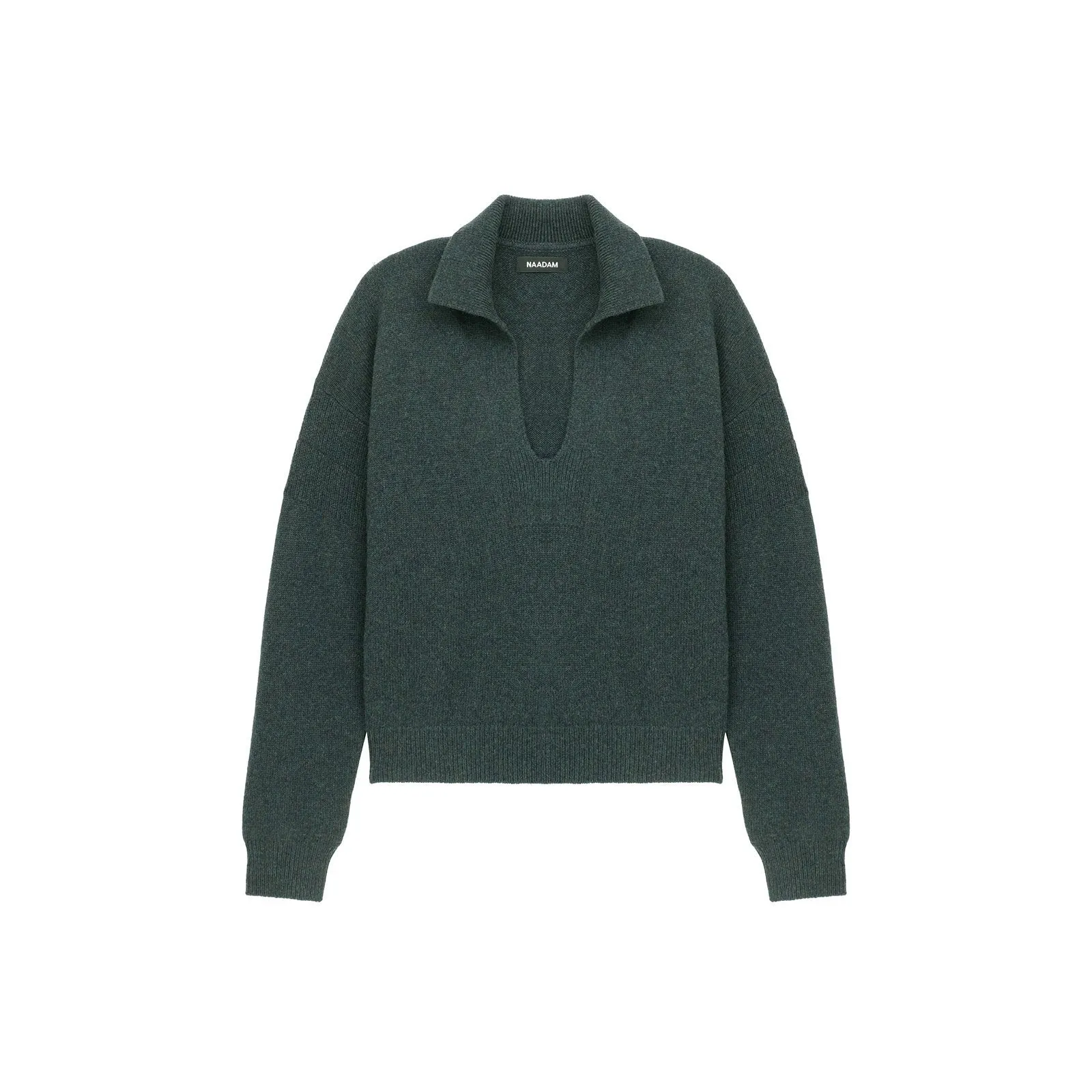 Recycled Cashmere Open Neck Polo