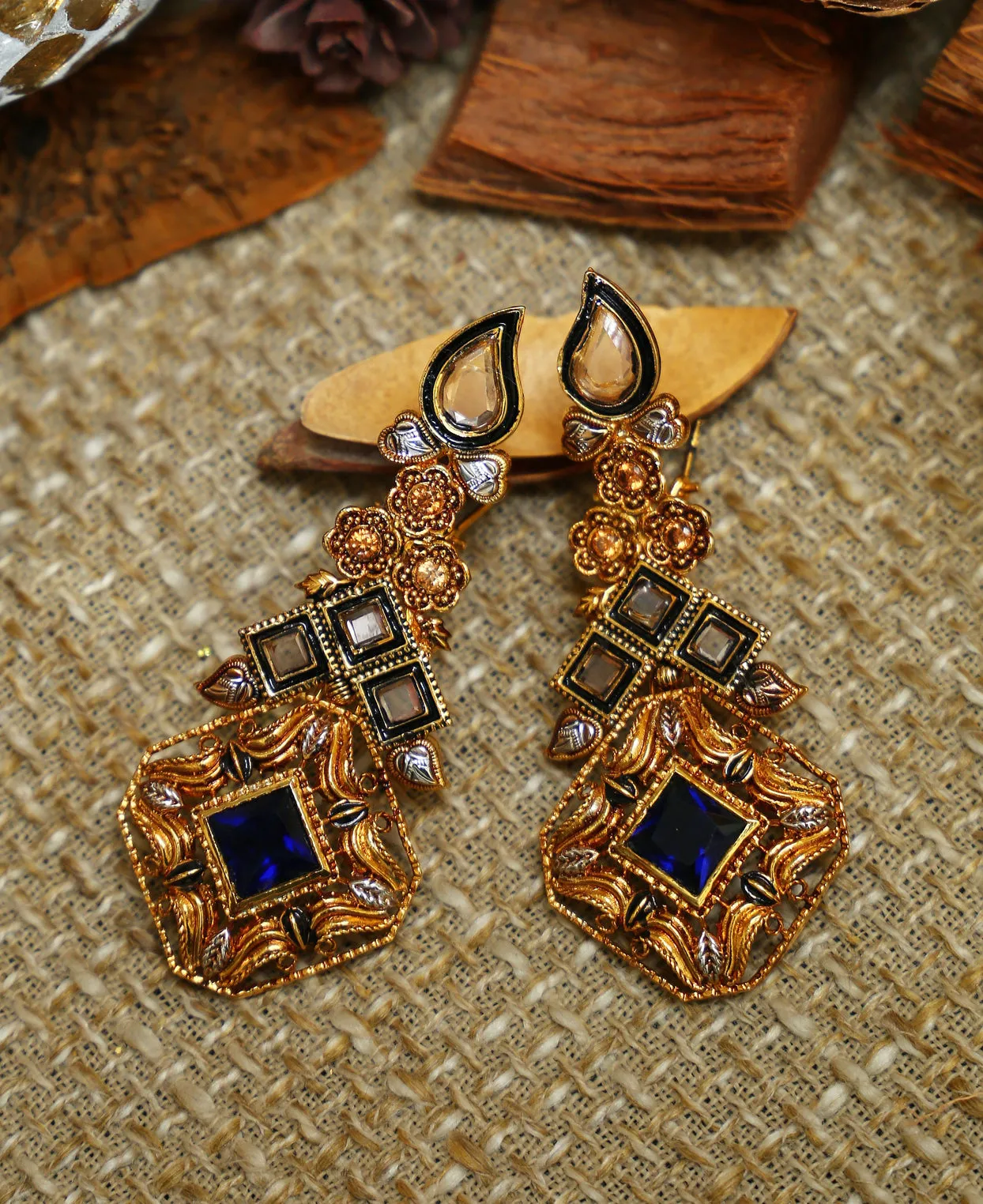 Sapphire Texture Earrings