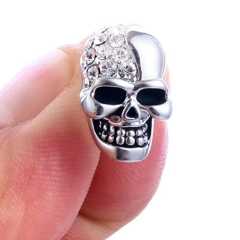 Secret Society of Skulls Silver Post Earrings