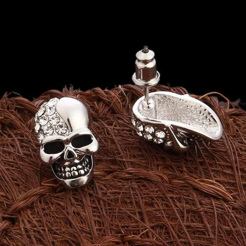 Secret Society of Skulls Silver Post Earrings