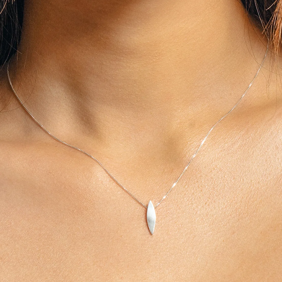 SILVER MARQUISE NECKLACE