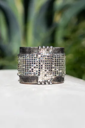 Silver Mesh Cross Cuff