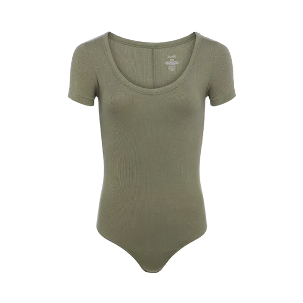 Slinky Rib Bodysuit | Olive