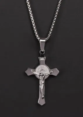 Small Stainless Steel Crucifix Men's Necklace