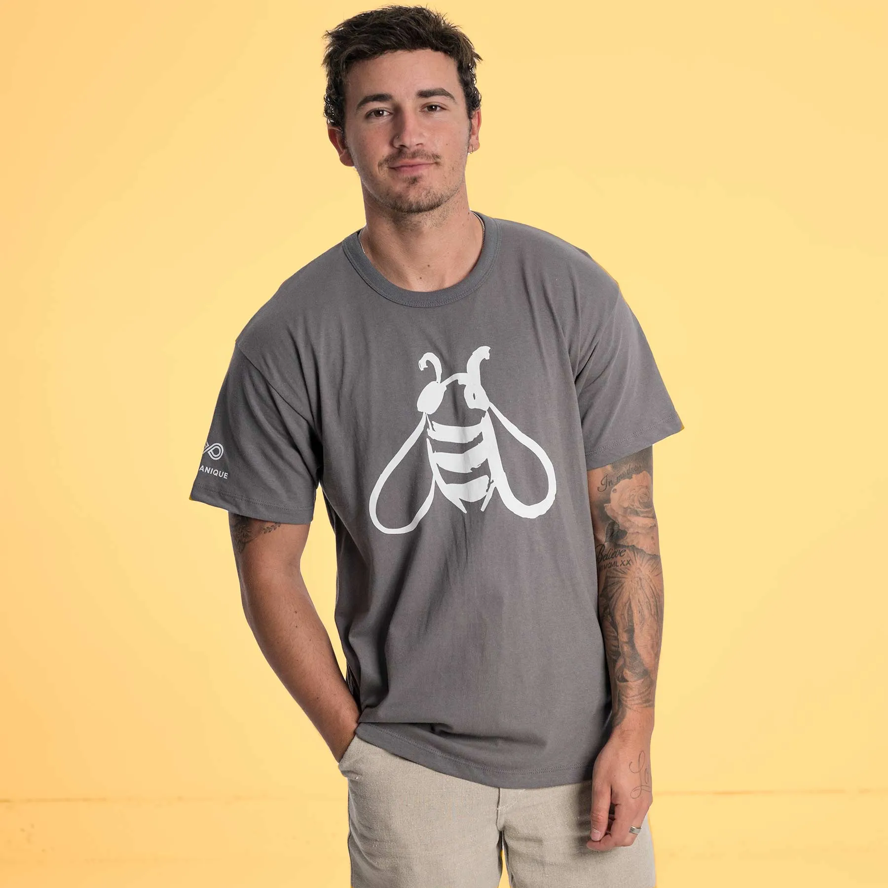 SONOMA Printed 100% Organic Cotton T-shirt (Unisex) (Grown & Made in USA) - Bee