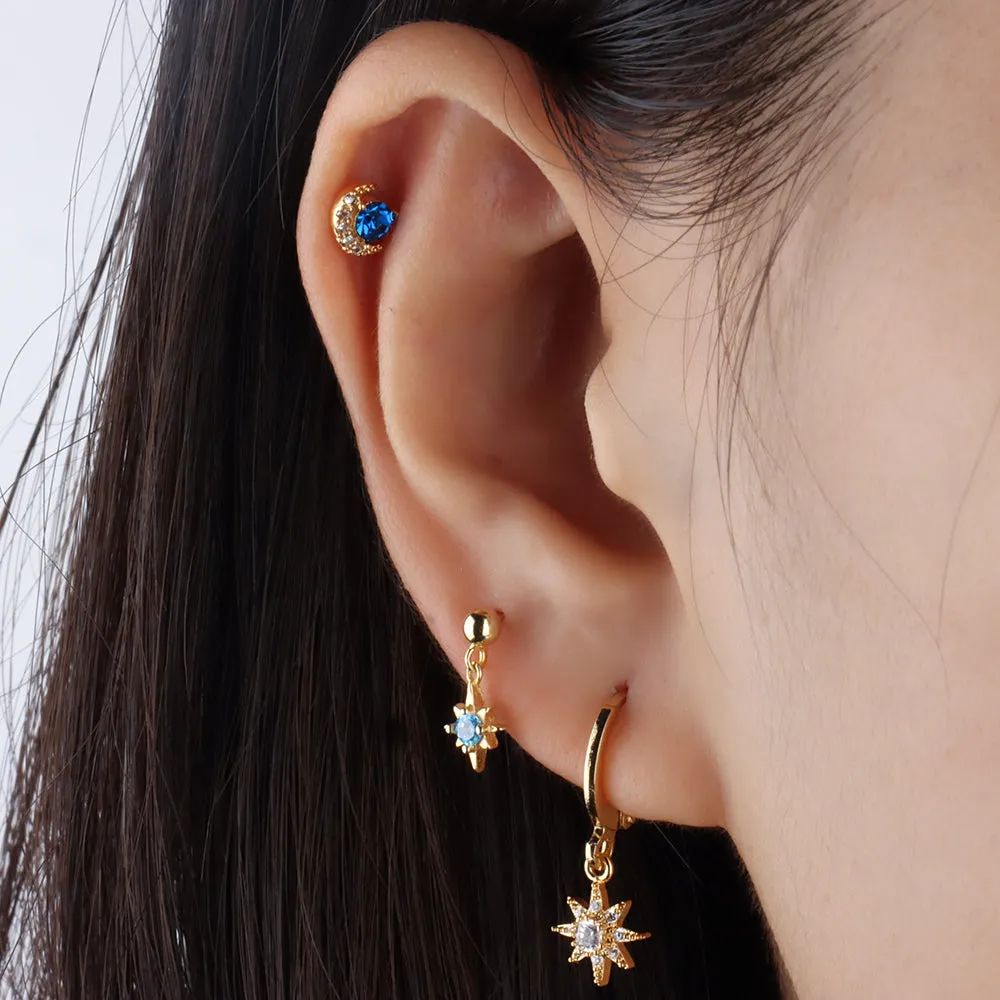 Sparkle Star Drop Earring