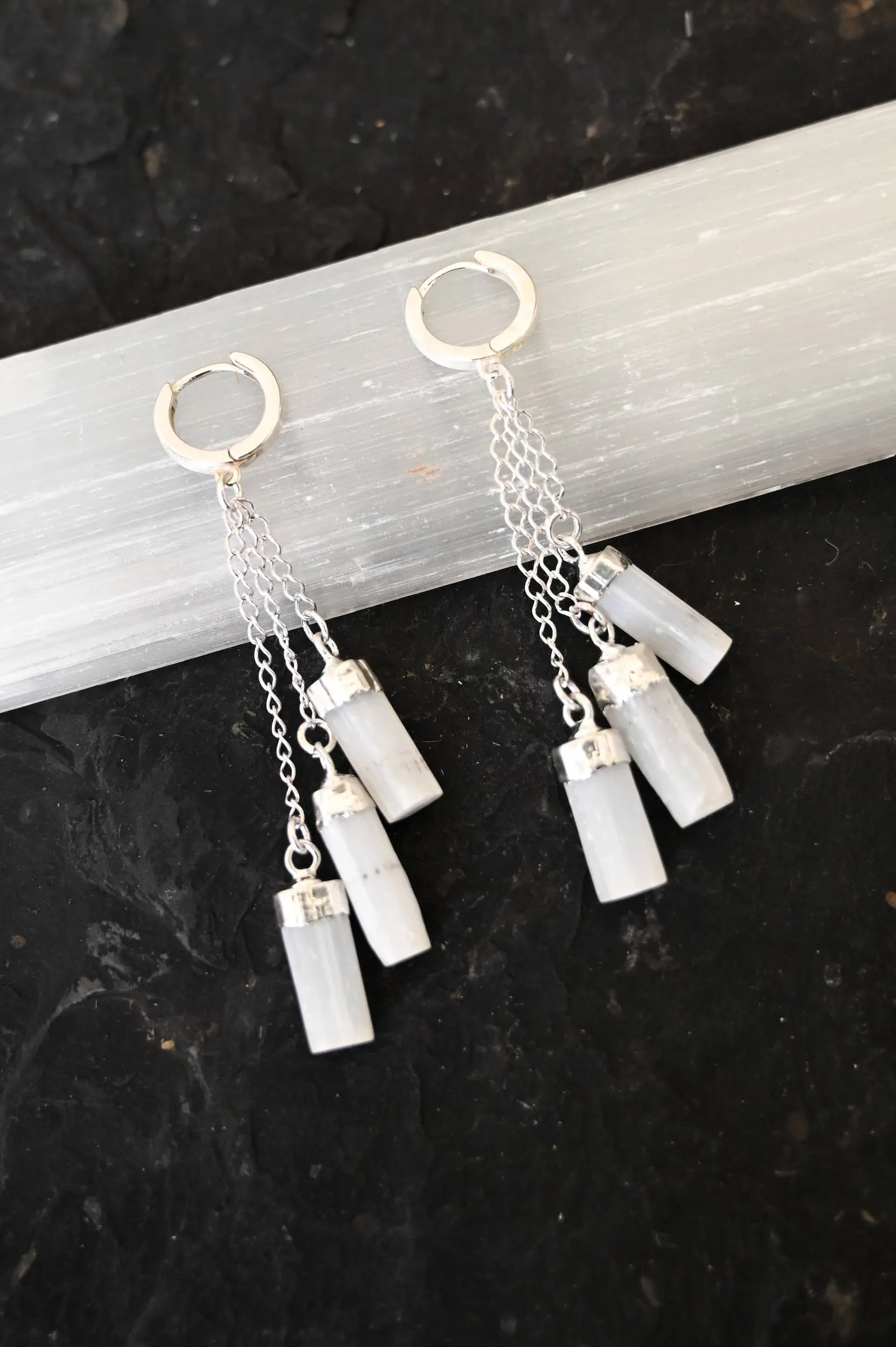 Spiritual Gangster Selenite Earrings