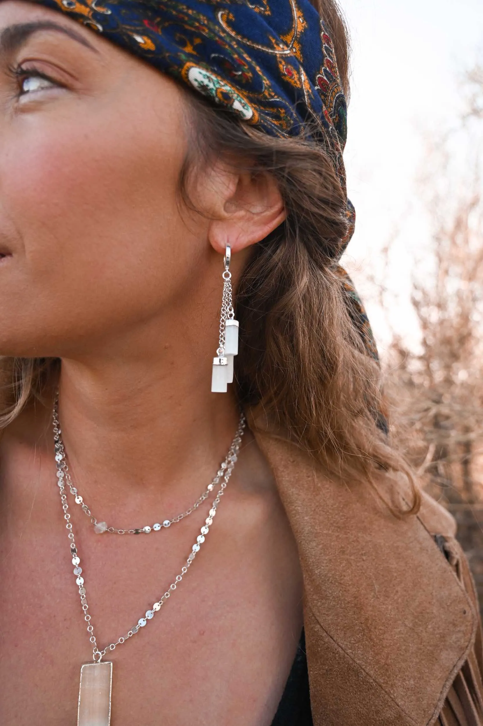 Spiritual Gangster Selenite Earrings