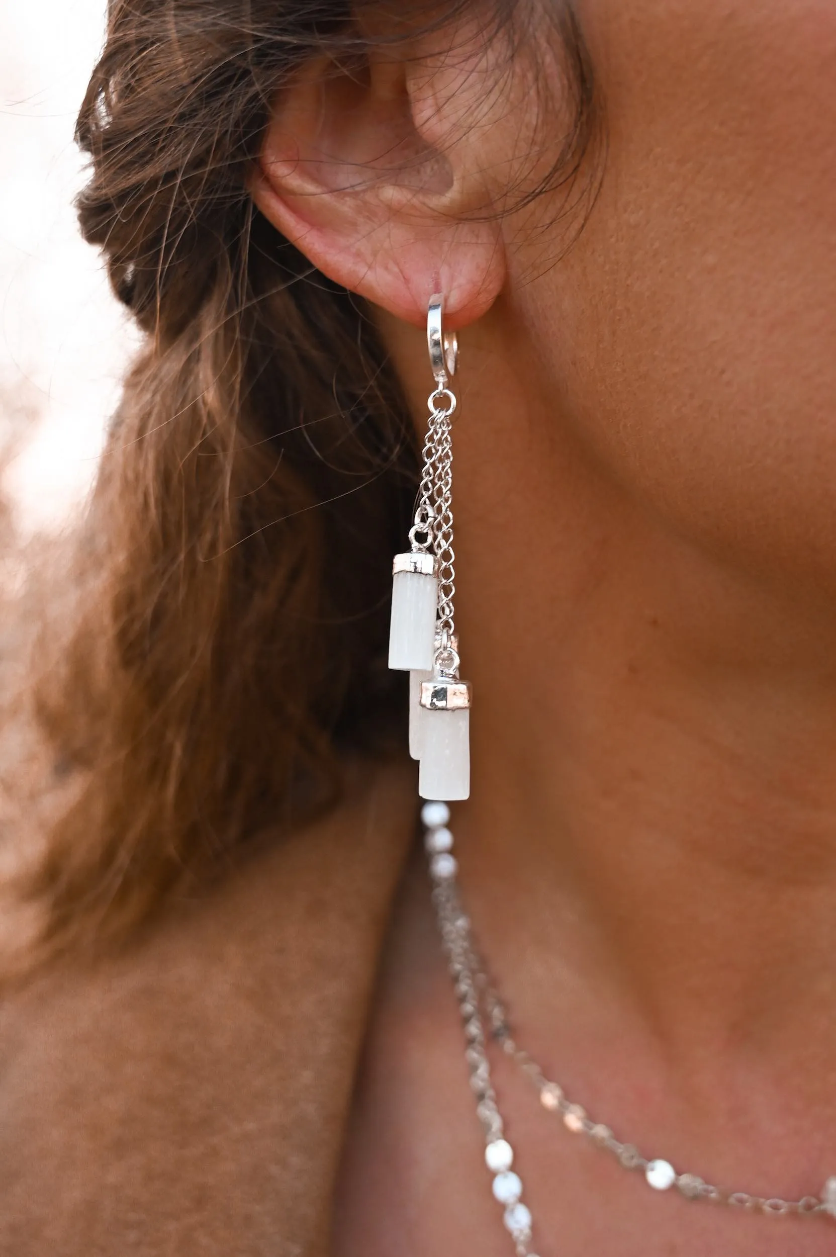 Spiritual Gangster Selenite Earrings