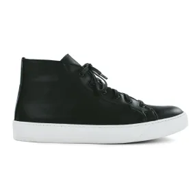 The Court Classic Mid in Black Leather