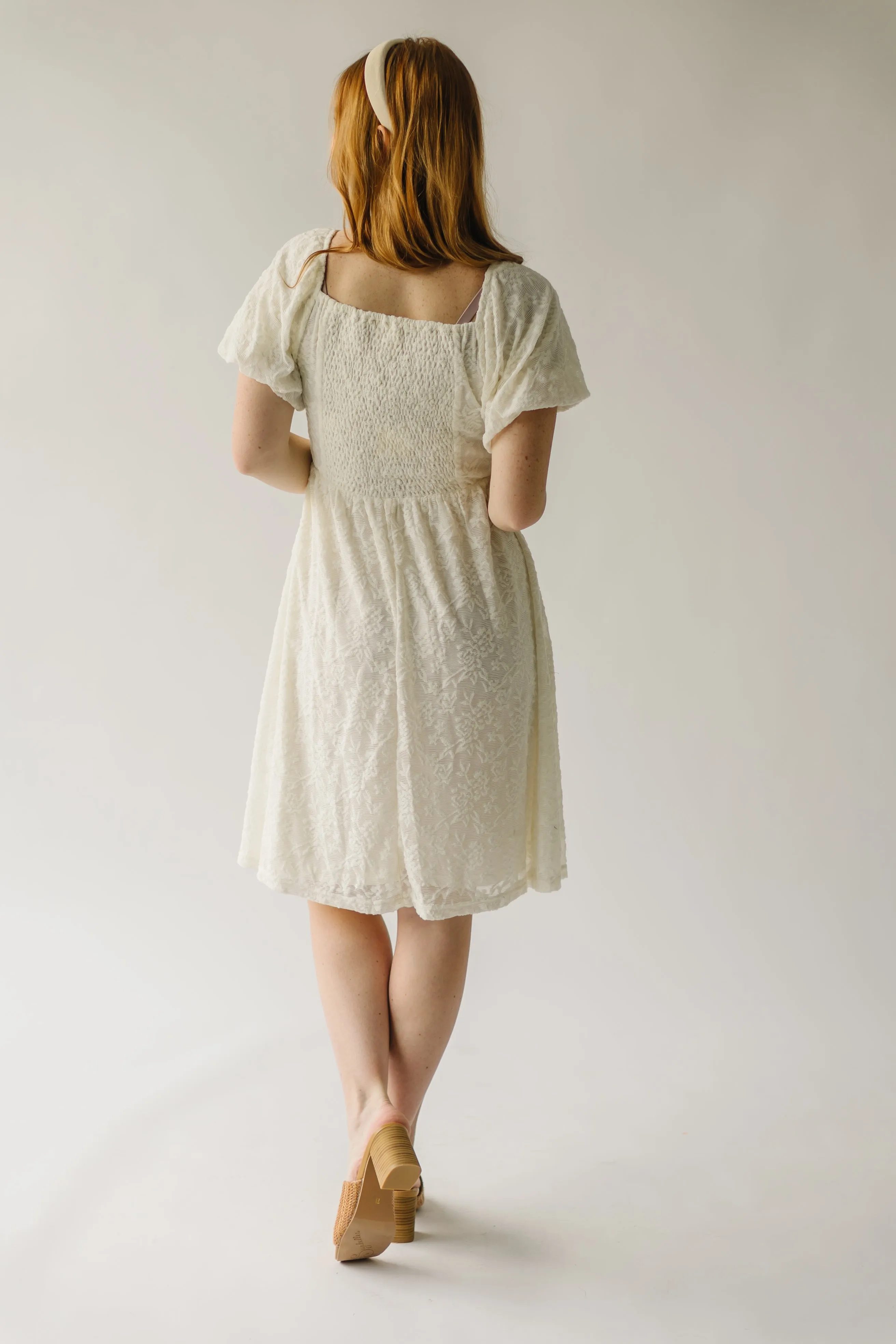 The Rosenlund Lace Detail Dress in Ivory