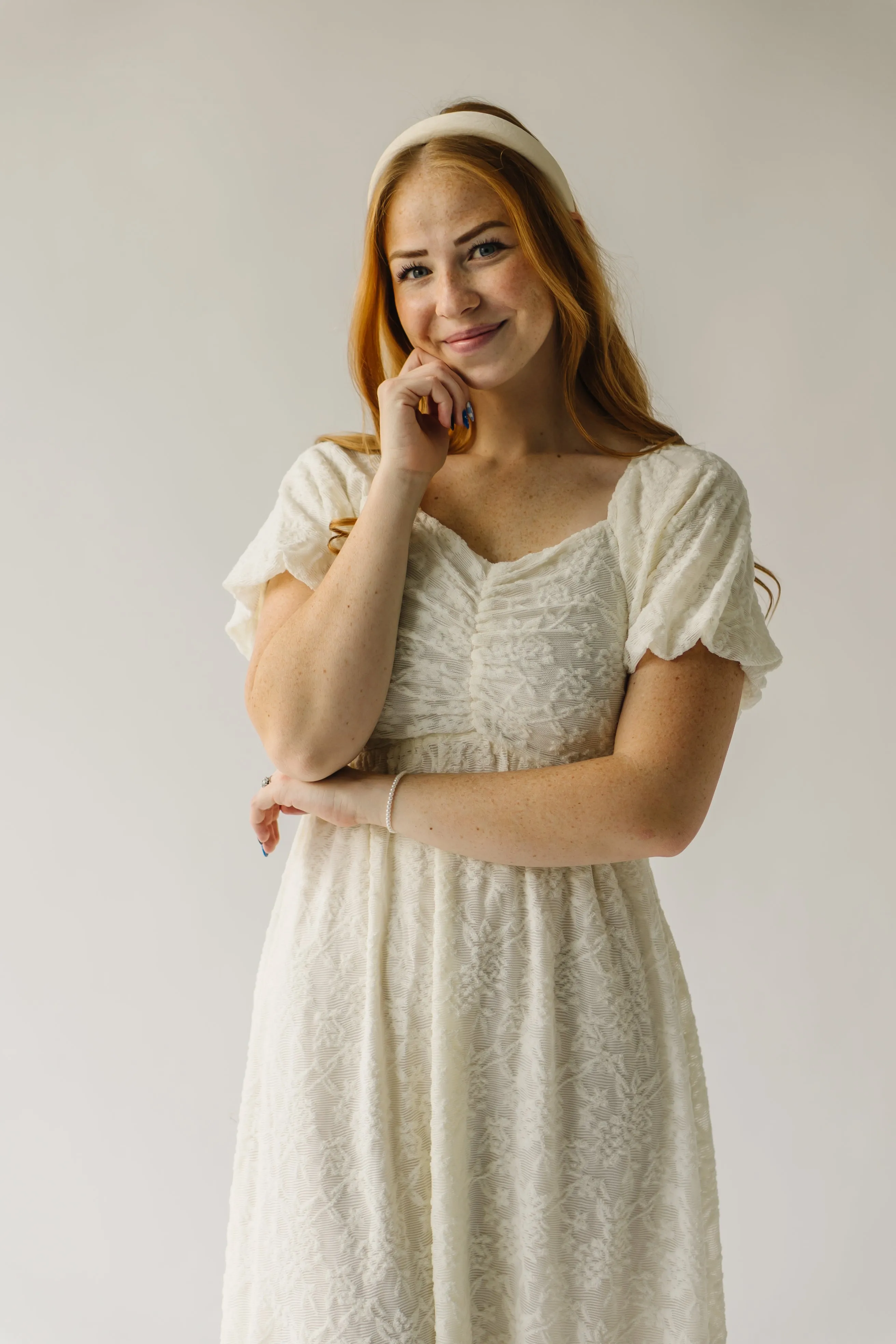 The Rosenlund Lace Detail Dress in Ivory