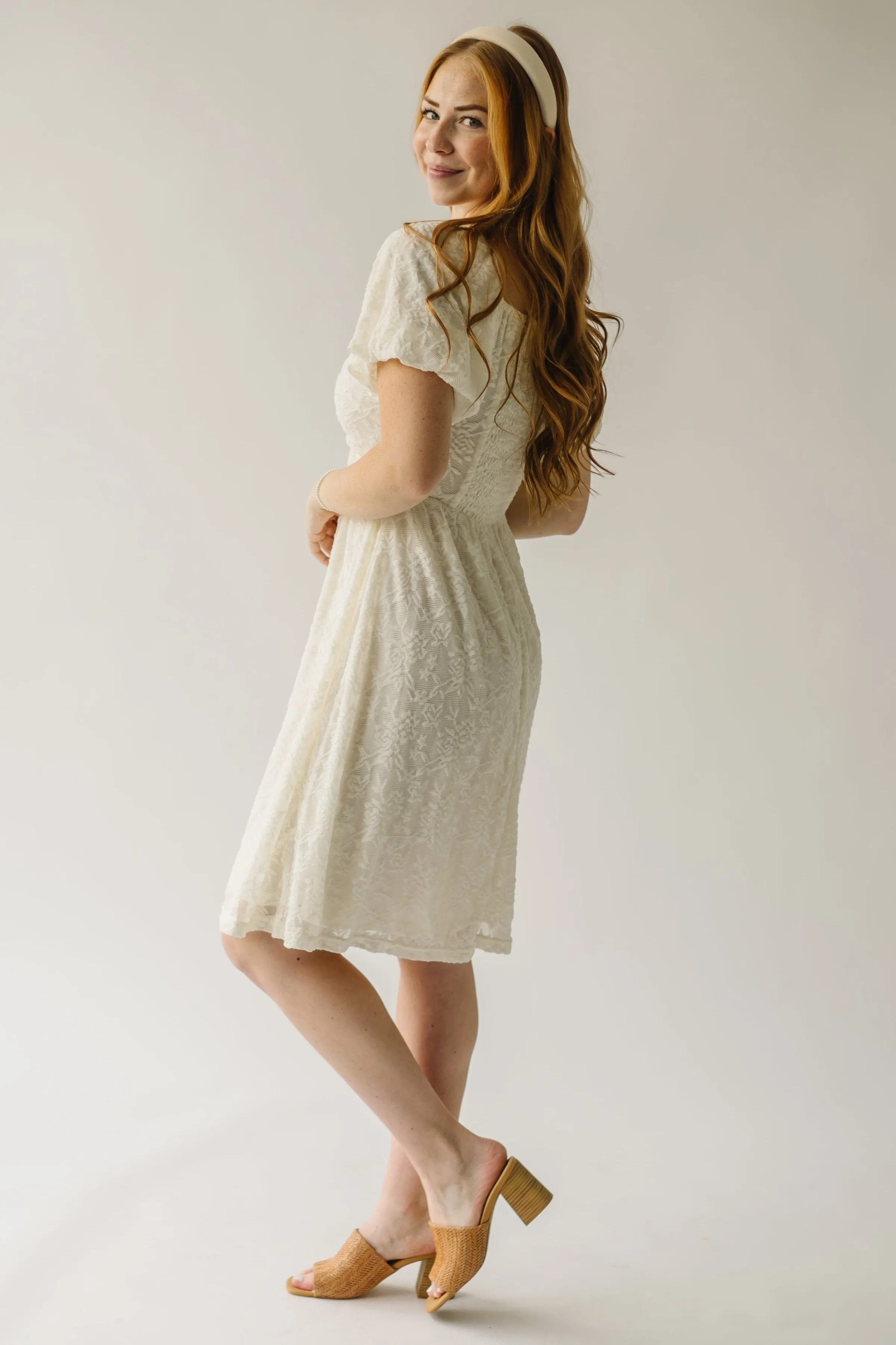 The Rosenlund Lace Detail Dress in Ivory