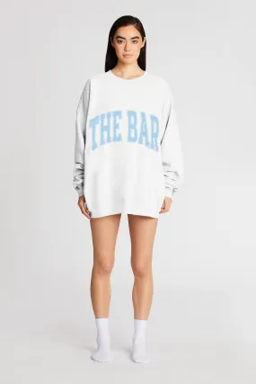 VARSITY SWEATSHIRT WHITE/BABY BLUE