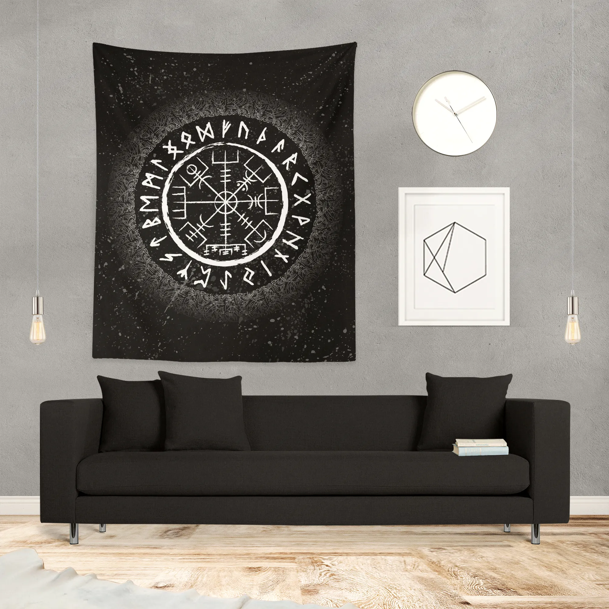 Vegvisir Viking Compass Wall Tapestry