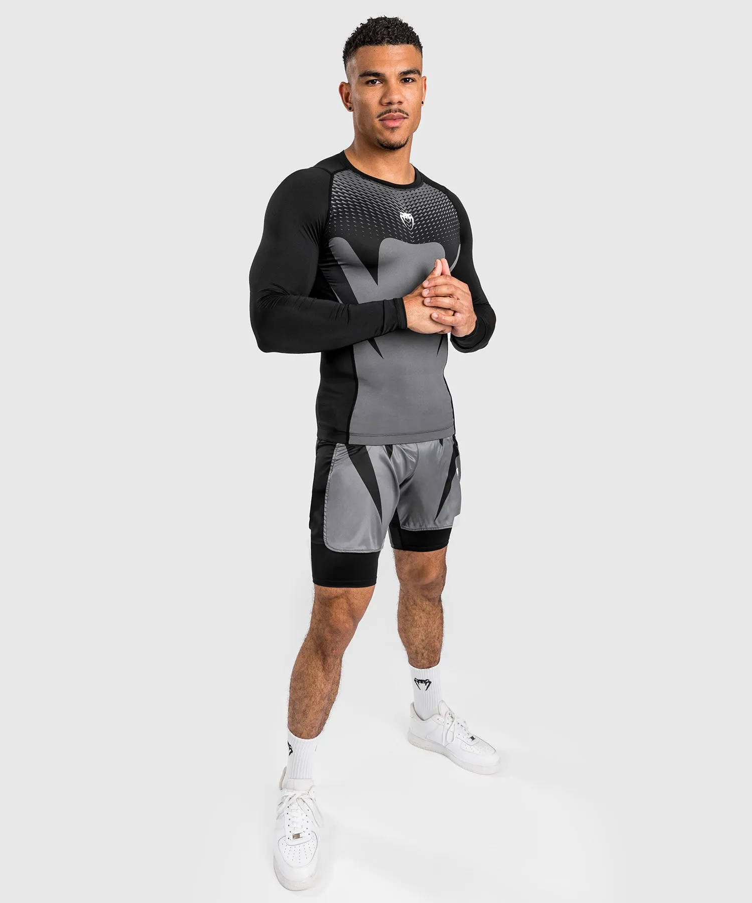 Venum Attack Men's Long Sleeve Rashguard - Black/Grey