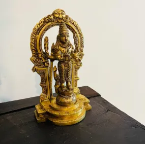 Vintage Style Brass Sculpture of Lord Venkateshwara: Pital 15