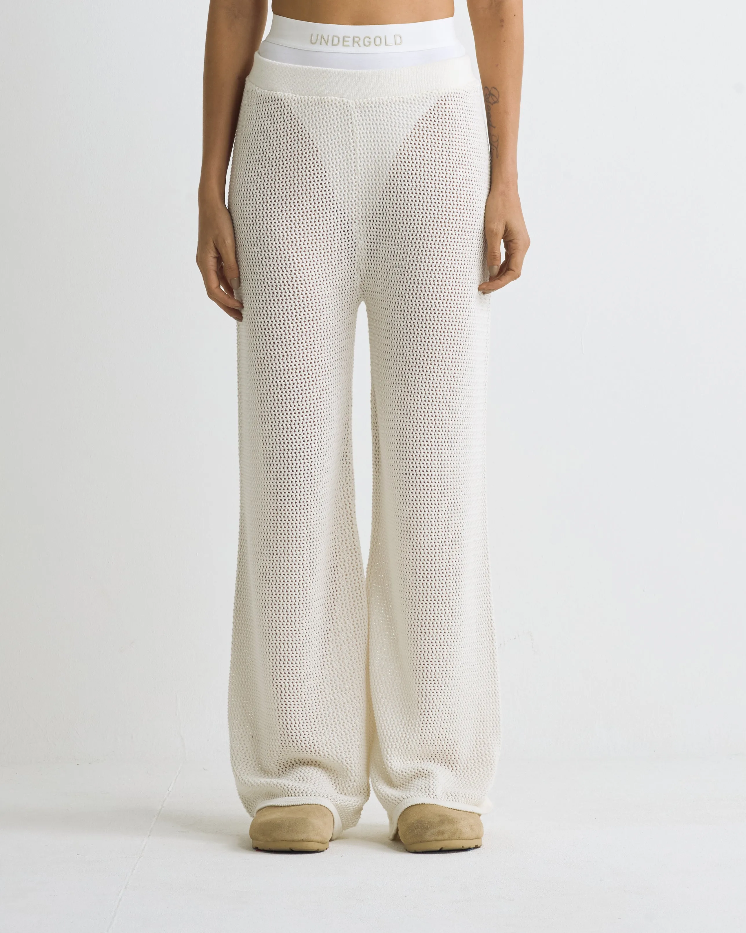 W Basics Knit Straightpants Cream