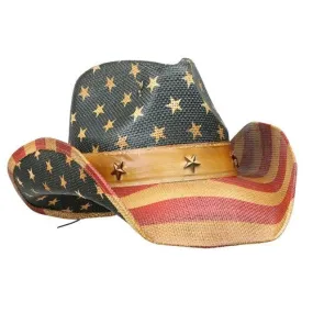 Western American Flag Vintage Cowboy Hat