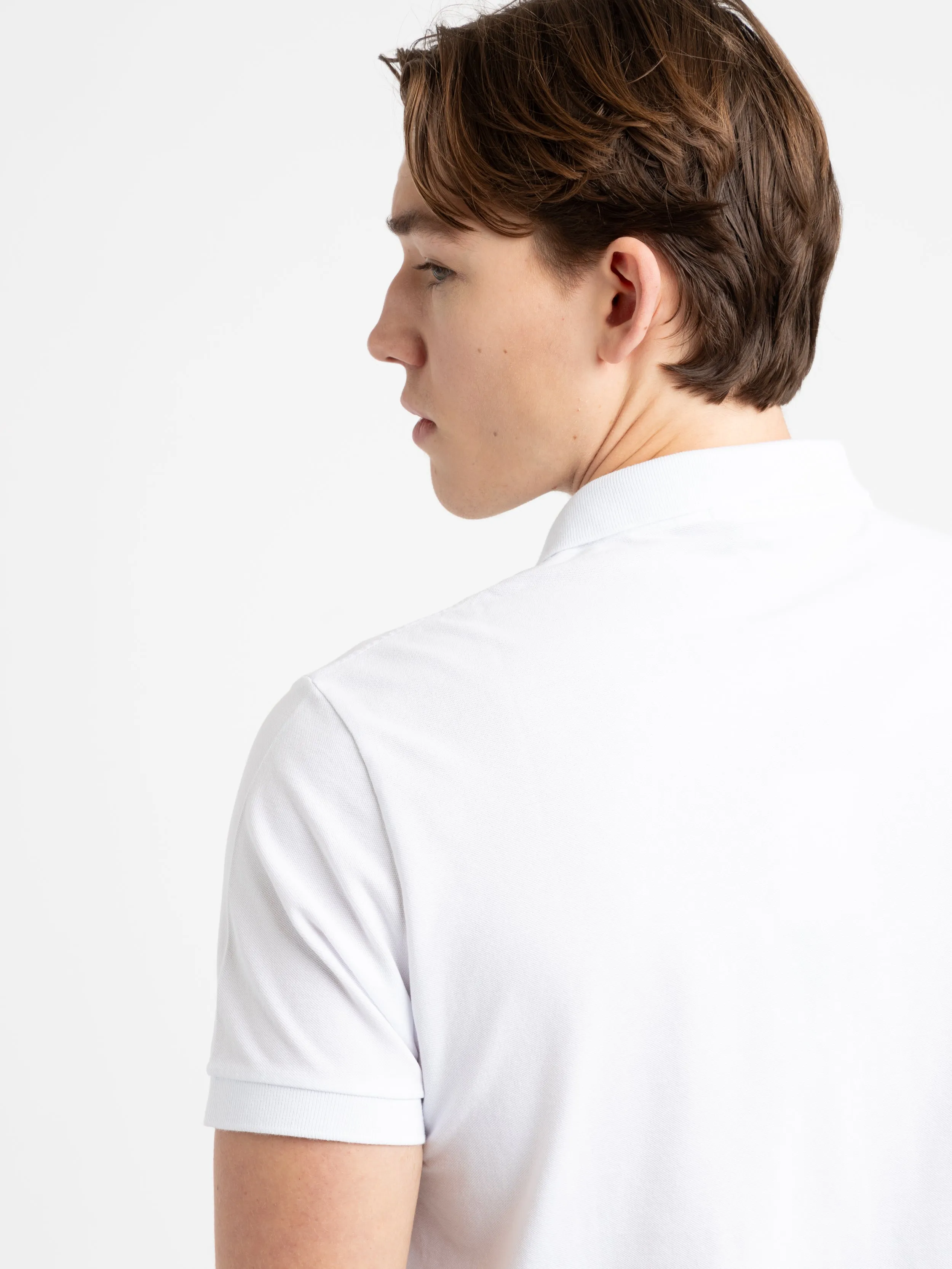 White Cotton Short-Sleeve Polo