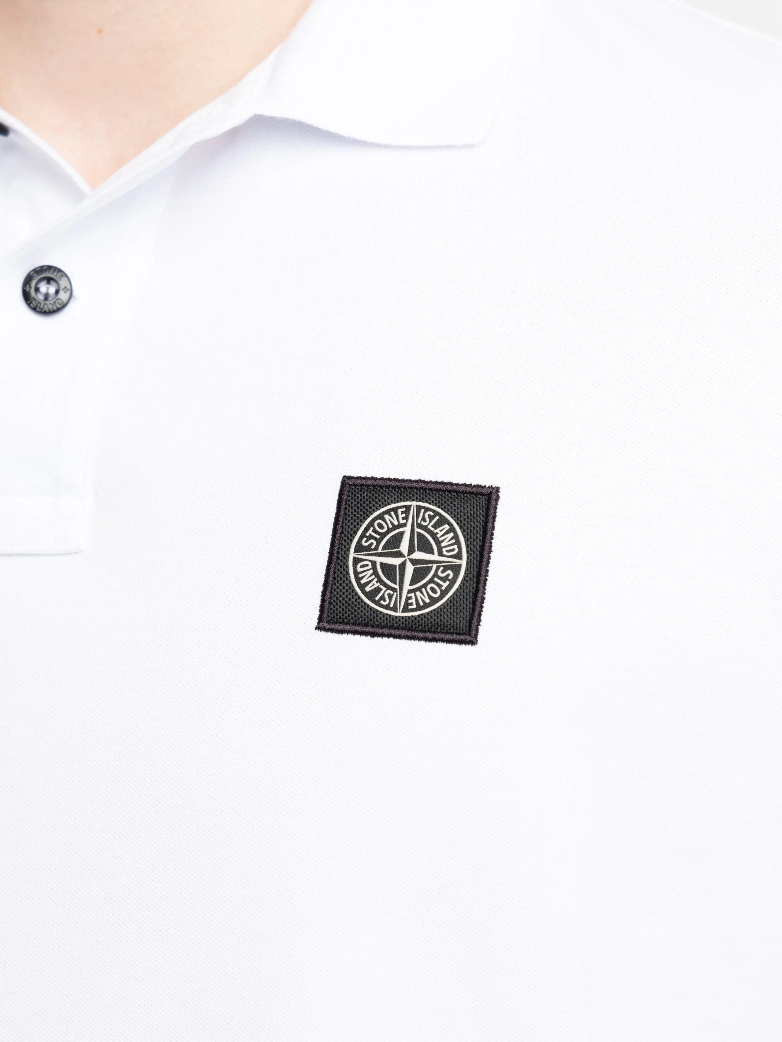 White Cotton Short-Sleeve Polo